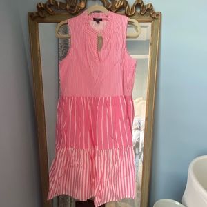 NWT J. Crew Mixed Stripe Tiered Popover Dress